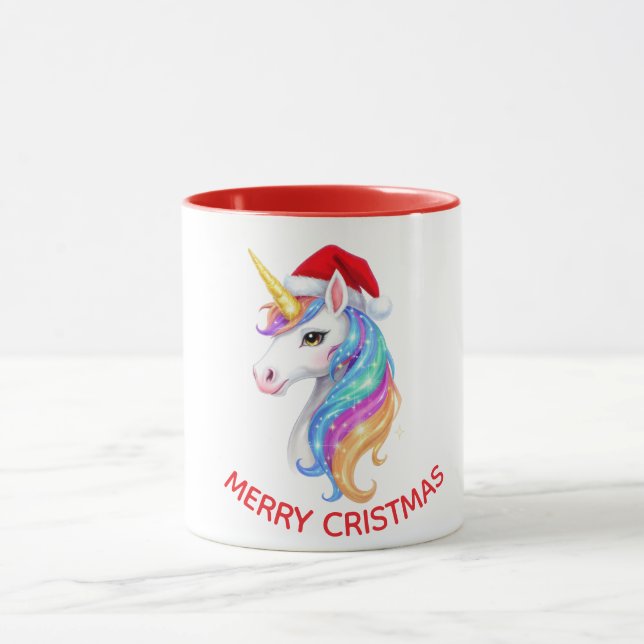 Unicorn Merry Christmas Design Mug (Center)