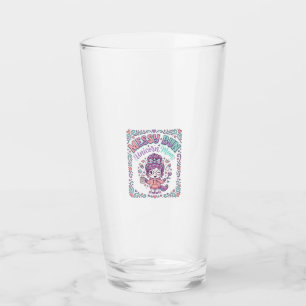Unicorn Messy Bun Unicorn Mum Retro Style Graphic Glass