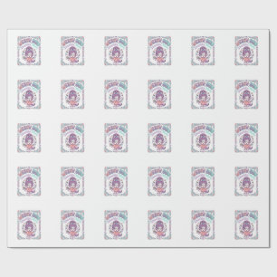 Unicorn Messy Bun Unicorn Mum Retro Style Graphic Wrapping Paper