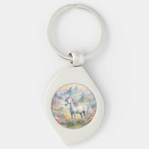 Unicorn Metal Keychain