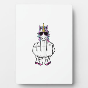 Unicorn Middle Finger Funny Magical Offensive Rude Plaque