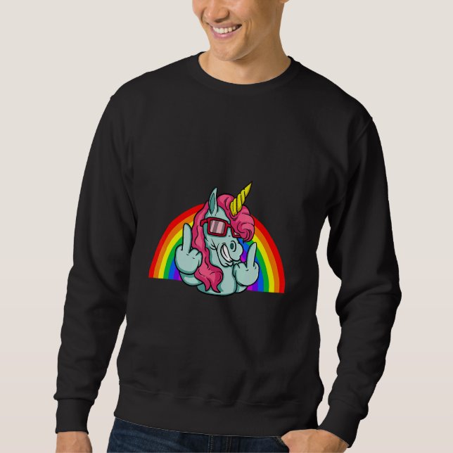 Unicorn Middle Finger I Can Take Me Sweatshirt (Front)