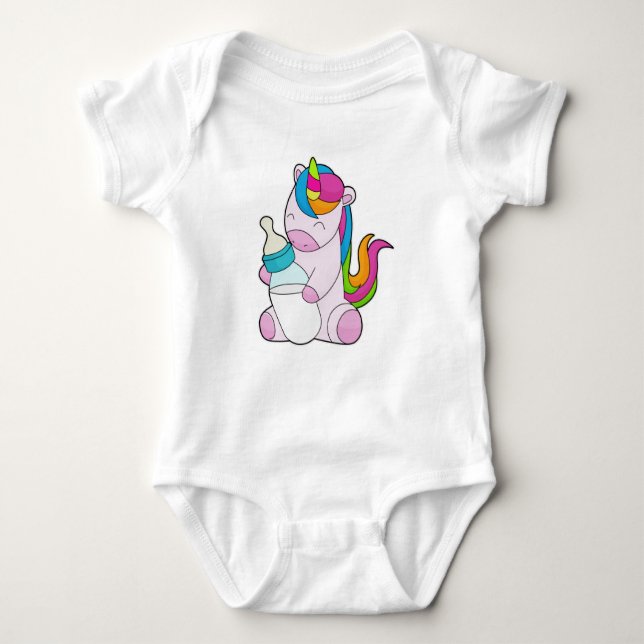 Unicorn Milk bottle Baby Bodysuit (Front)