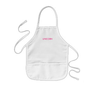 "Unicorn" minimalist hot pink fuchsia letters Kids Apron
