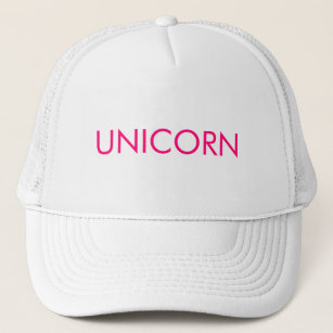 "Unicorn" minimalist hot pink fuchsia letters Trucker Hat
