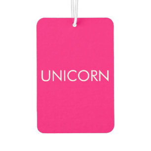 "Unicorn" minimalist hot pink fuchsia white car Air Freshener