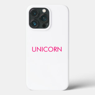 "Unicorn" minimalist hot pink fuchsia white iPhone 13 Pro Case