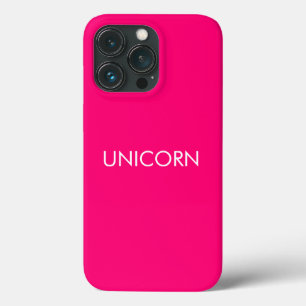 "Unicorn" minimalist hot pink fuchsia white iPhone 13 Pro Case