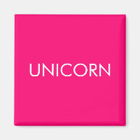 "Unicorn" minimalist hot pink fuchsia white