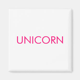 "Unicorn" minimalist hot pink fuchsia white Magnet
