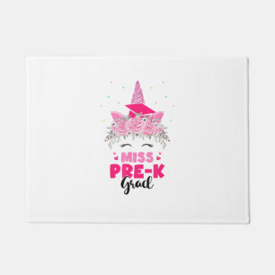 Unicorn Miss Pre-k Grad Preschool Graduation Girls Doormat