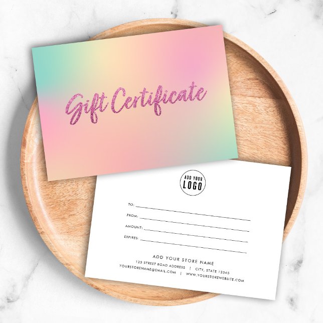 Unicorn Mix Faux Pink Glitter Gift Certificate (Creator Uploaded)
