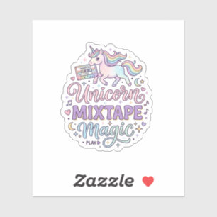Unicorn Mixtape Magic Adorable Sticker and Shirt D