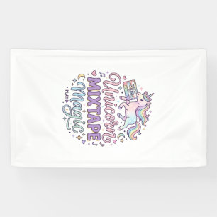 Unicorn Mixtape Magic Adorable Sticker and Shirt D Banner