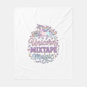 Unicorn Mixtape Magic Adorable Sticker and Shirt D Fleece Blanket