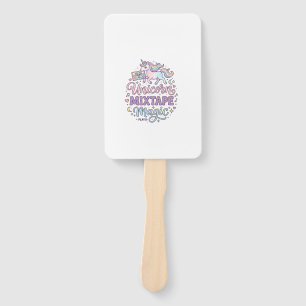 Unicorn Mixtape Magic Adorable Sticker and Shirt D Hand Fan