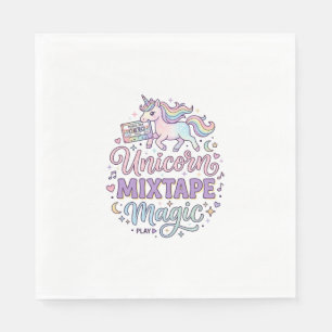 Unicorn Mixtape Magic Adorable Sticker and Shirt D Napkin