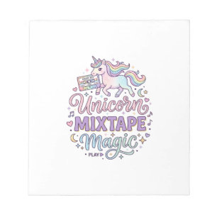 Unicorn Mixtape Magic Adorable Sticker and Shirt D Notepad