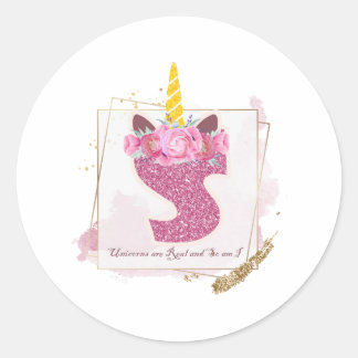 Unicorn Monogram S Custom Stickers