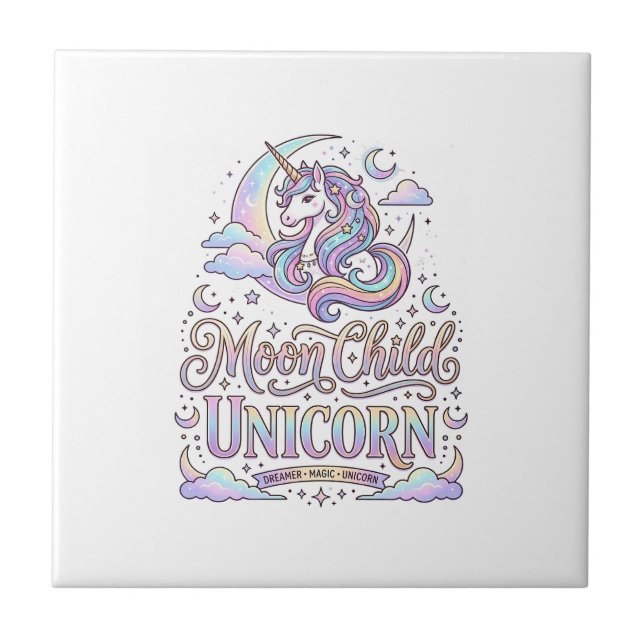 Unicorn Moon Child Unicorn Original Zazzle Design_ Ceramic Tile (Front)