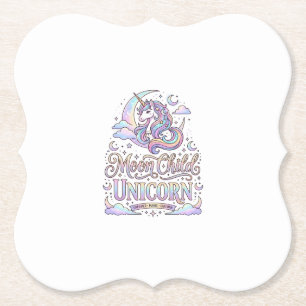 Unicorn Moon Child Unicorn Original Zazzle Design_ Paper Coaster