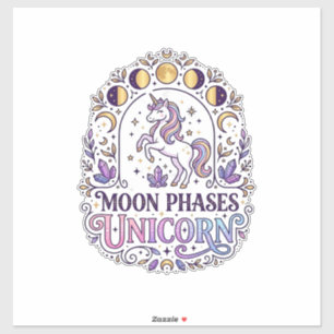 Unicorn Moon Phases Unicorn White Background Shirt