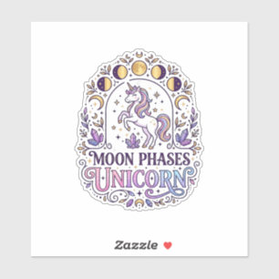 Unicorn Moon Phases Unicorn White Background Shirt