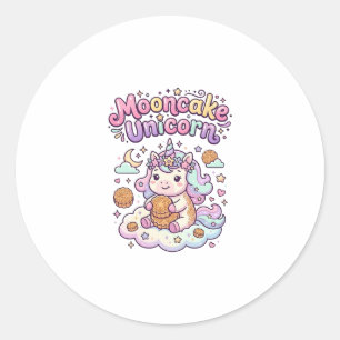 Unicorn Mooncake Unicorn Charming Apparel Graphic_ Classic Round Sticker