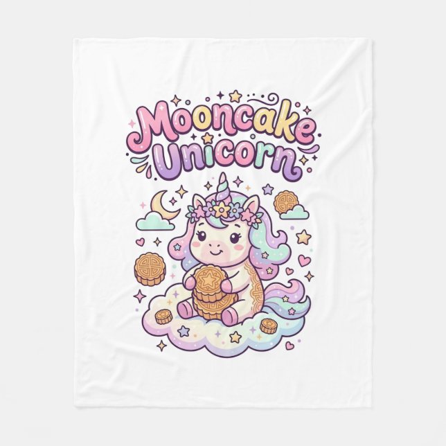 Unicorn Mooncake Unicorn Charming Apparel Graphic_ Fleece Blanket (Front)