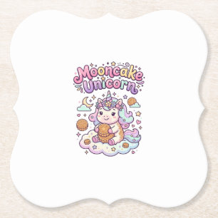Unicorn Mooncake Unicorn Charming Apparel Graphic_ Paper Coaster
