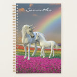 Unicorn Mother and Foal Rainbow Yearly Monogram Planner<br><div class="desc">This design was created though digital art. It may be personalised in the area provided or customising by choosing the click to customise further option and changing the name, initials or words. You may also change the text colour and style or delete the text for an image only design. Contact...</div>