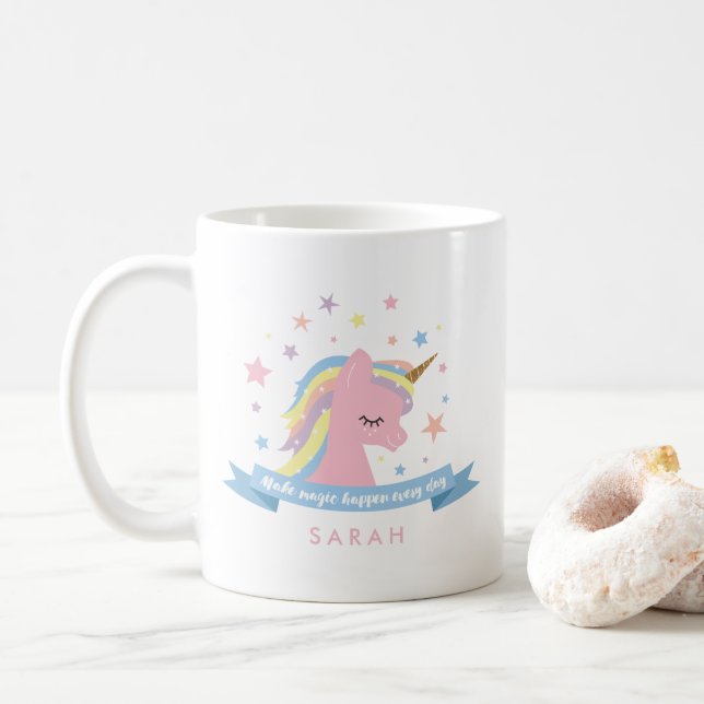 Unicorn mug - "Make magic happen every day" (With Donut)
