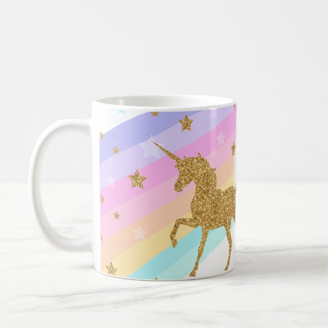 Unicorn Mug , Pink & Gold 11oz Classic Mug (Left)