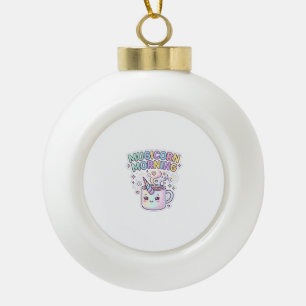 Unicorn Mugicorn Morning Graphic Design Zazzle Des Ceramic Ball Christmas Ornament