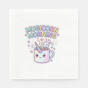 Unicorn Mugicorn Morning Graphic Design Zazzle Des Napkin