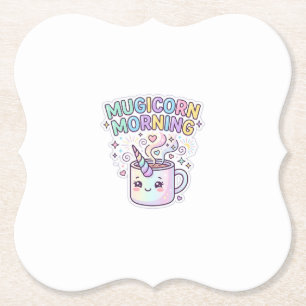 Unicorn Mugicorn Morning Graphic Design Zazzle Des Paper Coaster