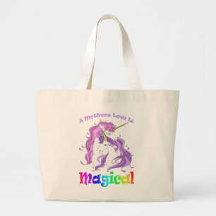 Unicorn Mum A Mothers Love Is Magical Large Tote Bag