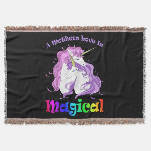 Unicorn Mum A Mothers Love Is Magical Throw Blanket