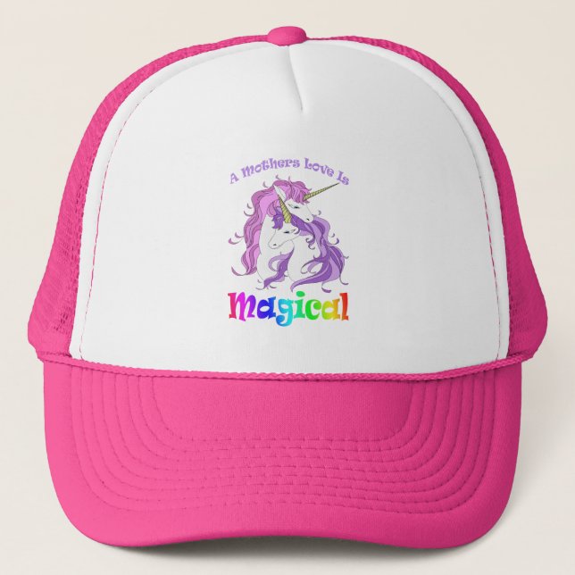 Unicorn Mum A Mothers Love Is Magical Trucker Hat (Front)