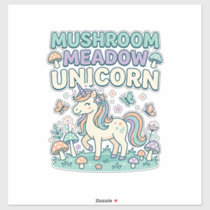 Unicorn Mushroom Meadow Unicorn Trendy T-Shirt Des