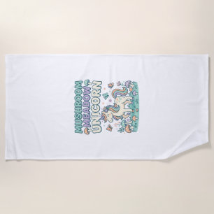 Unicorn Mushroom Meadow Unicorn Trendy T-Shirt Des Beach Towel