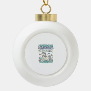 Unicorn Mushroom Meadow Unicorn Trendy T-Shirt Des Ceramic Ball Christmas Ornament