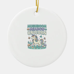 Unicorn Mushroom Meadow Unicorn Trendy T-Shirt Des Ceramic Ornament