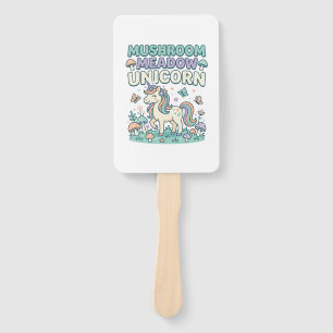 Unicorn Mushroom Meadow Unicorn Trendy T-Shirt Des Hand Fan