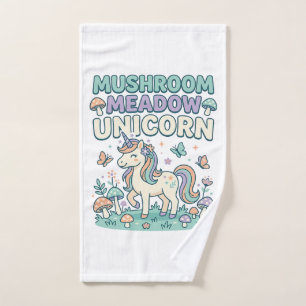 Unicorn Mushroom Meadow Unicorn Trendy T-Shirt Des Hand Towel