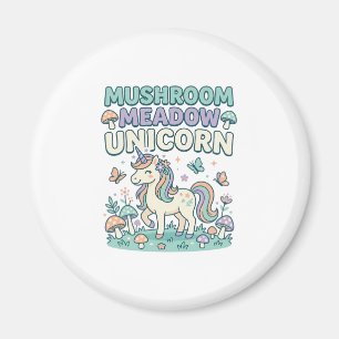Unicorn Mushroom Meadow Unicorn Trendy T-Shirt Des Magnet
