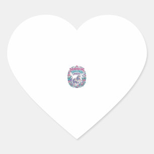 Unicorn Mushroom Unicorn Magic Colourful POD Artwo Heart Sticker