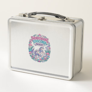 Unicorn Mushroom Unicorn Magic Colourful POD Artwo Metal Lunch Box