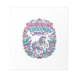 Unicorn Mushroom Unicorn Magic Colourful POD Artwo Notepad