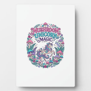 Unicorn Mushroom Unicorn Magic Colourful POD Artwo Plaque